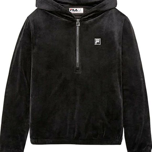 Fila Ladies' Velour Quarter Zip Hooded Pullover Sz Large - Picture 11 of 11